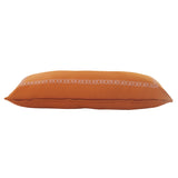 14" X 36" Orange And Dark Orange 100% Cotton Geometric Zippered Pillow