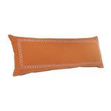 14" X 36" Orange And Dark Orange 100% Cotton Geometric Zippered Pillow