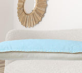 14" X 36" Light Blue 100% Cotton Zippered Pillow