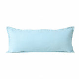 14" X 36" Light Blue 100% Cotton Zippered Pillow