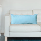 14" X 36" Light Blue 100% Cotton Zippered Pillow