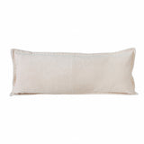 14" X 36" Beige 100% Cotton Zippered Pillow