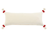 14" X 36" Heute Red And Cream 100% Cotton Geometric Zippered Pillow