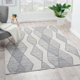 8' X 10' Red And Ivory Geometric Non Skid Indoor Outdoor Area Rug