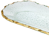 18" Clear and Gold Oval Crystal Serving Tray