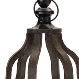 23" Brown Flameless Floor Hurricane Candle Holder