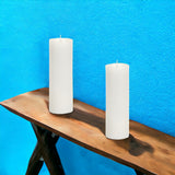 Set of Two White Flameless Pillar Candles