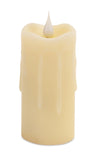 Set of Two Beige Flameless Pillar Candle