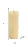 Set of Two Beige Flameless Pillar Candle