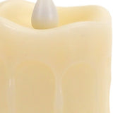 Set of Two Beige Flameless Pillar Candles