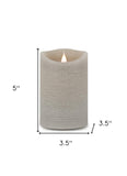 Set of Two Gray Flameless Pillar Candle