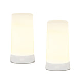 Set of Two White Flameless Pillar Candles