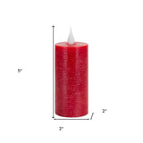 5" Red Flameless Pillar Candle