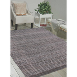 5' X 8' Charcoal And Rust Hand Loomed Area Rug