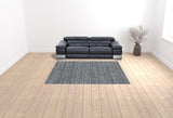 8' X 10' Charcoal And Dark Grey Hand Loomed Area Rug