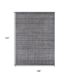 9' X 12' Charcole And Dark Grey Hand Loomed Area Rug