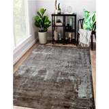 8' X 11' Brown And Silver Hand Loomed Area Rug