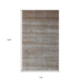 8' X 11' Tan And Brown Ombre Hand Loomed Area Rug