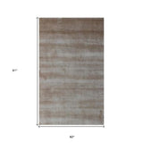 5' X 8' Tan And Brown Ombre Hand Loomed Area Rug