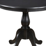 36" Antique Black Round Turned Pedestal Base Wood Dining Table