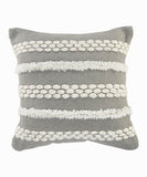 20" x 20" Gray Zippered Geometric Indoor Outdoor Throw Pillow