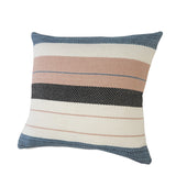 24" X 24" White Zippered Striped Indoor Outdoor Throw Pillow