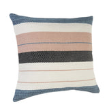 24" X 24" White Zippered Striped Indoor Outdoor Throw Pillow