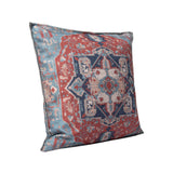 20" X 20" Red Zippered Floral Indoor Outdoor Throw Pillow