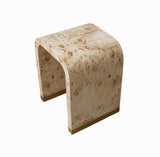 20" Tan Solid Wood Square End Table