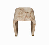 25" Beige Solid Wood Rectangular End Table