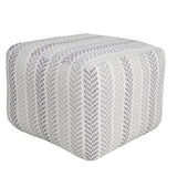 18" Gray 100% Cotton Ottoman