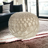 20" Cream 100% Cotton Ottoman