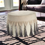 20" Beige 100% Cotton Ottoman