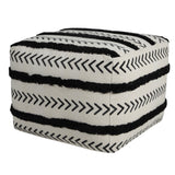 18" Black 100% Cotton Ottoman