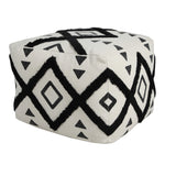 18" White 100% Cotton Ottoman