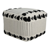 18" White 100% Cotton Ottoman