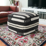 18" White 100% Cotton Ottoman