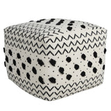 18" Black 100% Cotton Ottoman