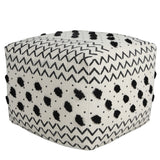 18" White 100% Cotton Ottoman