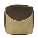 20" Brown 100% Cotton Ottoman