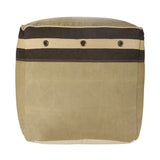 20" Brown 100% Cotton Ottoman