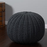 20" Black 100% Cotton Ottoman