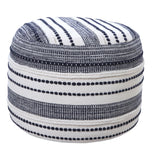 18" Blue 100% Cotton Ottoman