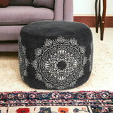 18" Blue 100% Cotton Ottoman