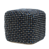 18" Black 100% Cotton Ottoman