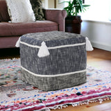 24" Red Cotton Blend Ottoman