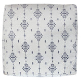 18" Blue 100% Cotton Ottoman