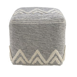 16" Gray Polyester Ottoman