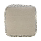 16" Gray Polyester Ottoman