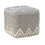 16" Gray Polyester Ottoman